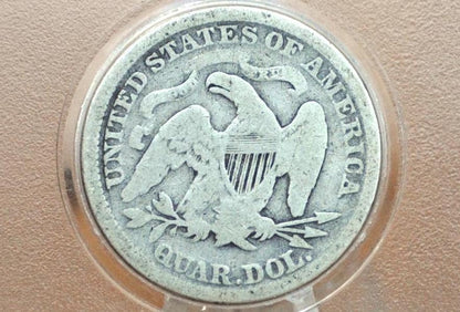 1875 Seated Liberty Quarter - VG - 1875 Silver Quarter / 1875 Liberty Seated Quarter Dollar US - 1800s US Coins