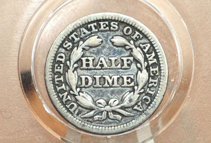 1848 Half Dime, Large Date - VF (Very Fine) - 1848 Seated Liberty Half Dime - Early American Coin - 1848 Half Dime Liberty Seated Large Date