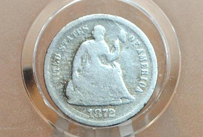 1872-S Half Dime - VG - 1872 S Below Bow Seated Liberty Half Dime - Early American Coin - 1872S Silver Half Dime Liberty Seated 1872 S Mint