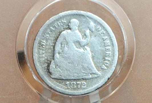 1872-S Half Dime - VG - 1872 S Below Bow Seated Liberty Half Dime - Early American Coin - 1872S Silver Half Dime Liberty Seated 1872 S Mint