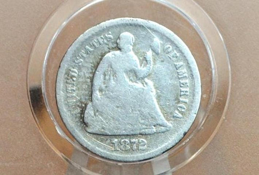 1872-S Half Dime - VG - 1872 S Below Bow Seated Liberty Half Dime - Early American Coin - 1872S Silver Half Dime Liberty Seated 1872 S Mint