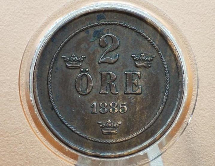 Rarer Year 1885 Swedish 2 Ore Coin - Great Condition - 1885 Sweden Two Ore, Great for Birthdays, Jewelry, Collections, Sweden 2 Ore