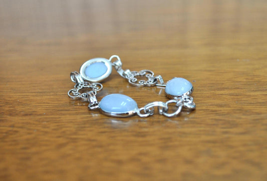 Ornate Gold Filled Glass Moonstone Bracelet - 14 mm - Gold Filled Ornate Bracelet