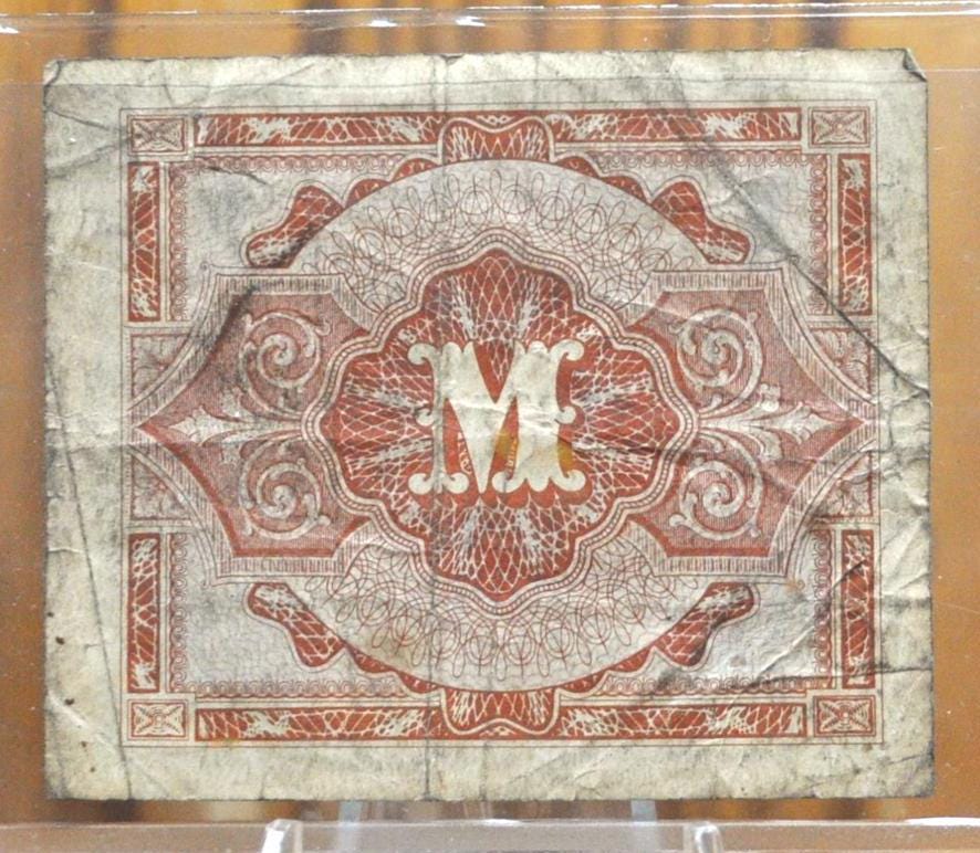 1944 Germany 1 Mark Paper Note - Allied Military WWII Issue - 1944 German One Mark Eine Mark Allied Military Banknote 1944 - P#192a