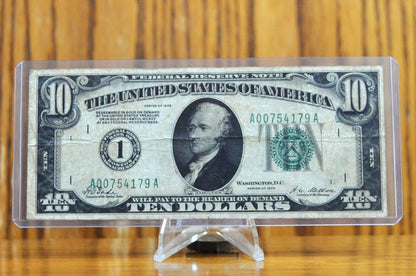 1928 10 Dollar Federal Reserve Numeral Note - Very Fine (VF) - Boston (1) Issue - Redeemable In Gold - 1928 Ten Dollar Bill- Fr#2000-A