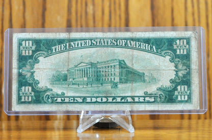 1928 10 Dollar Federal Reserve Numeral Note - Very Fine (VF) - Boston (1) Issue - Redeemable In Gold - 1928 Ten Dollar Bill- Fr#2000-A