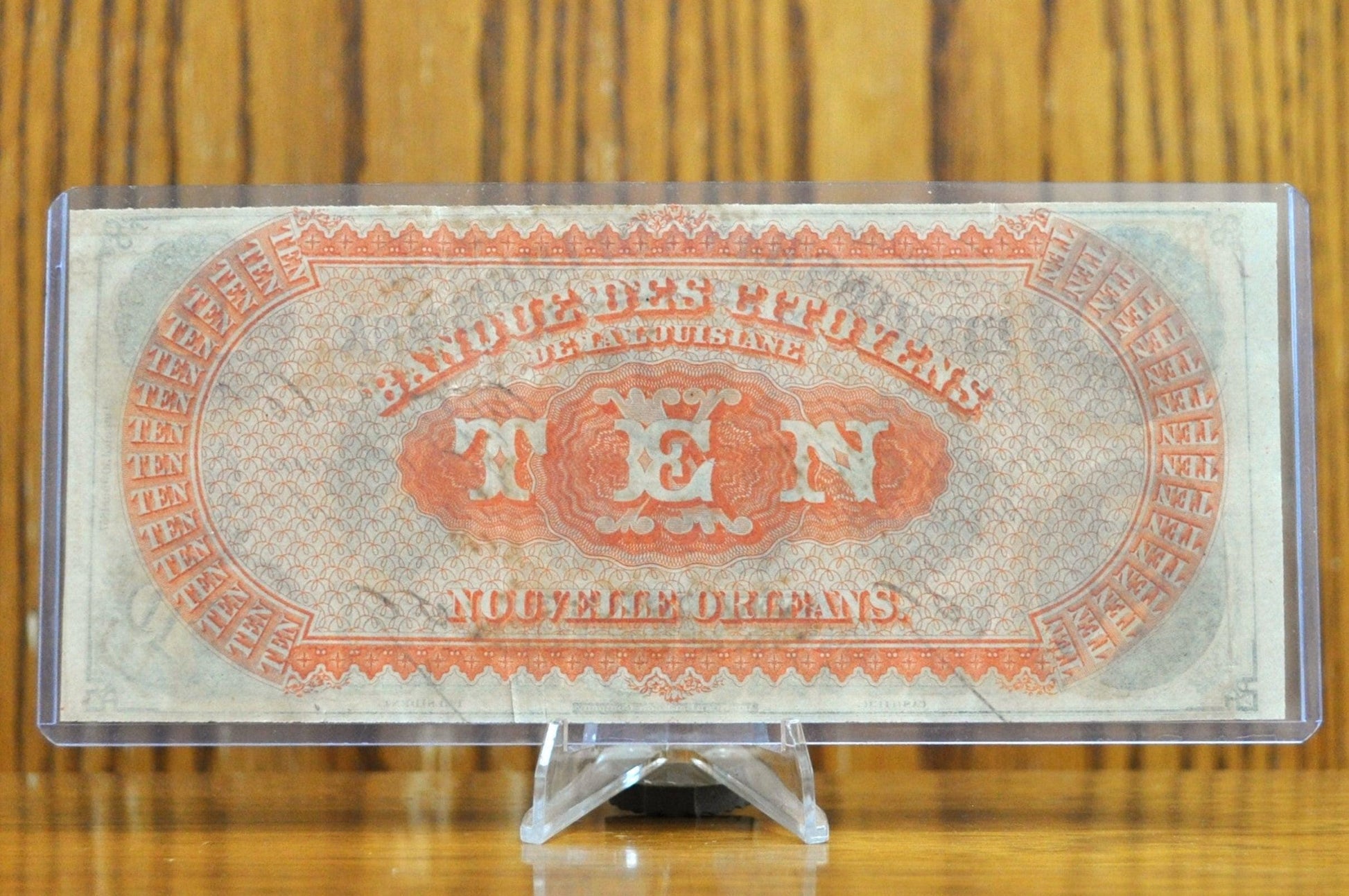 1860 Citizens Bank at Shreveport 10 Dollar Note - Louisiana Obsolete Currency - Issued 1860 Louisiana Ten Dollar Shreveport Banknote