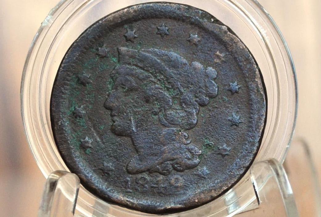 1849 Braided Hair Large Cent - Choose by Grade - 1849 Coronet Cent - 1849 US Large Cent - Braided Hair 1839 to 1857