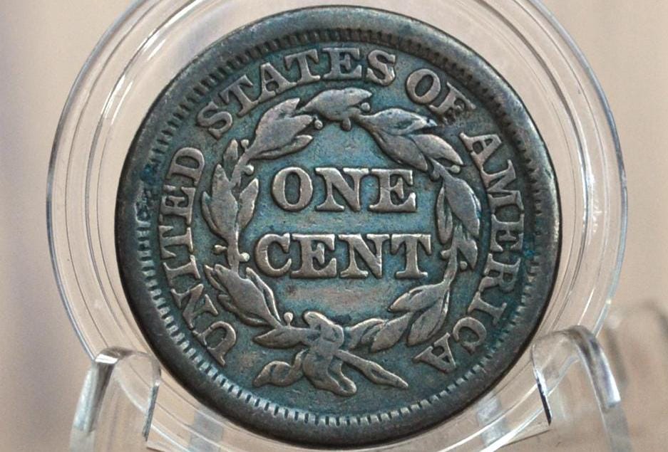 1848 Braided Hair Large Cent - Choose by Grade VG-VF - 1848 Coronet Cent - 1848 US Large Cent - Braided Hair 1839 to 1857