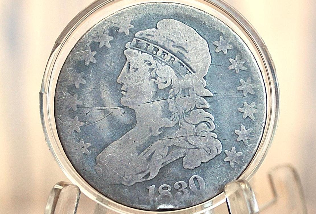 1830 Capped Bust Half Dollar - VG; Historic Coin, 1830 Half Dollar US Half Dollar 1830, Rare Early Half, Early American Coin