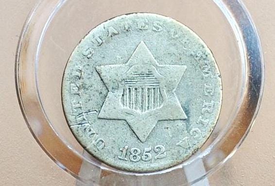 1852 Three Cent Silver US Coin - Choose by / Grade / Condition - 1852 3 Cent - Trimes / Silver 3 Cent Pieces - Good Type Coin