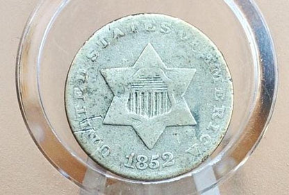 1852 Three Cent Silver US Coin - Choose by / Grade / Condition - 1852 3 Cent - Trimes / Silver 3 Cent Pieces - Good Type Coin