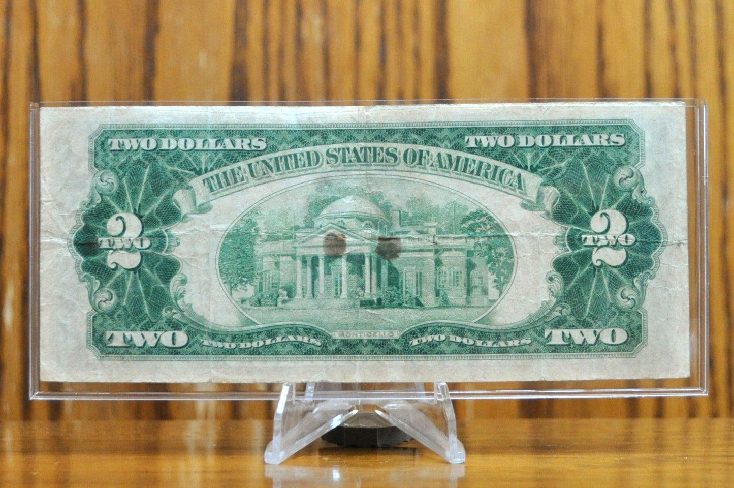 1928A Legal Tender 2 Dollar Note - F (Fine) Grade - A-A Block - 1928-A Two Dollar Red Seal Banknote - Fr#1502