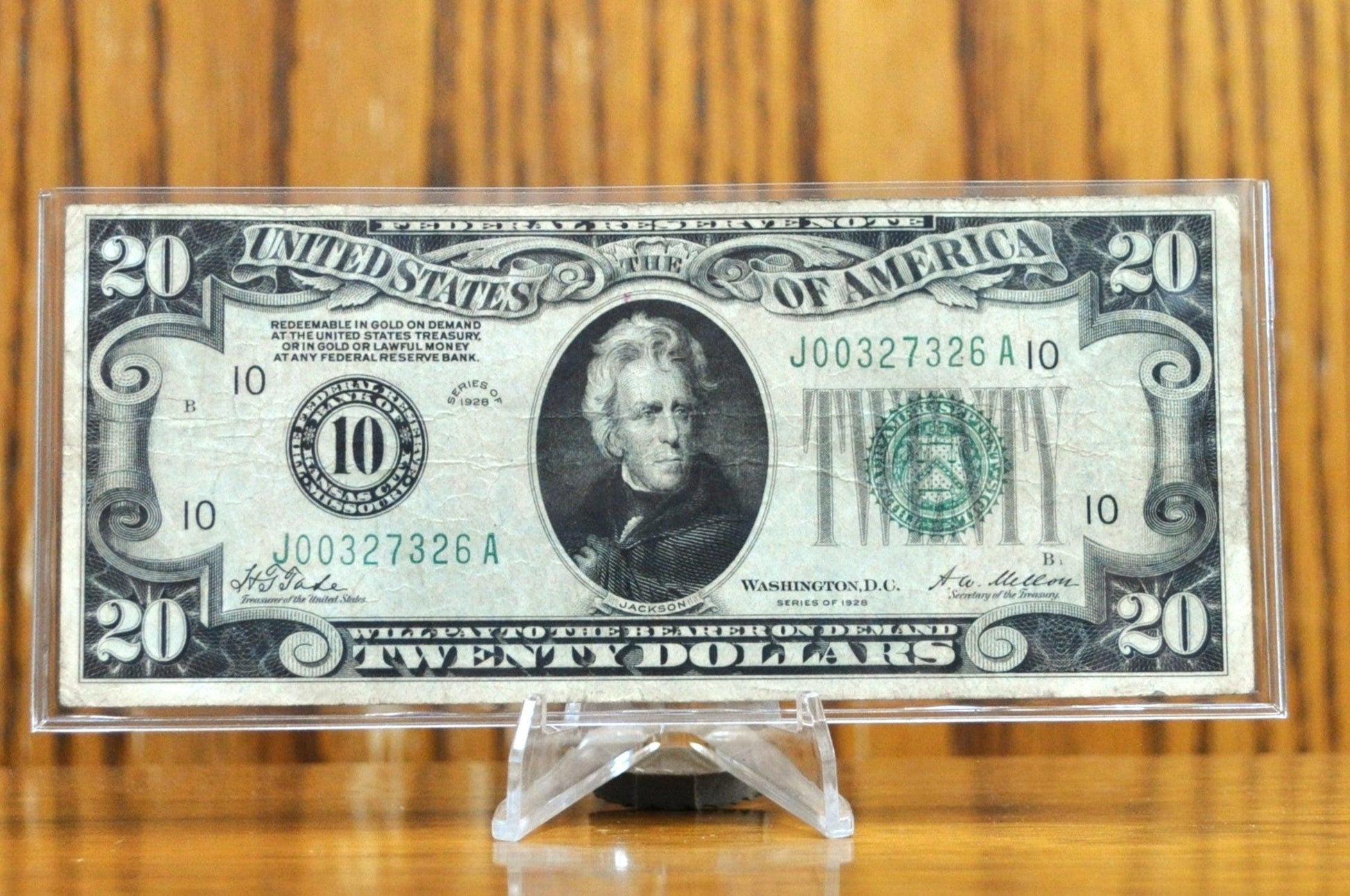 1928 20 Dollar Federal Reserve Numeral Note - Choice Very Fine (VF+) - Kansas City (10) - 1928 Twenty Dollar Numeral Note - Fr#2050-J