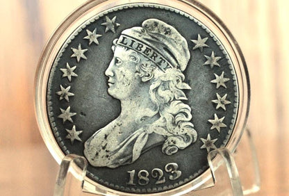 1823 Capped Bust Half Dollar - Very Fine - Nice Original Coin - 1823 Half Dollar US Half Dollar 1823, Rare Early Half, Low Mintage