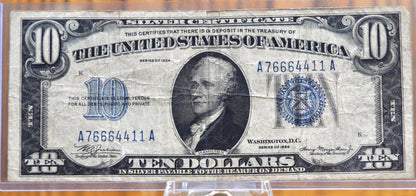 1934 10 Dollar Silver Certificate Mule Note - Rev. 585+ - Choice of Grade - Blue Seal 1934 Ten Dollar Silver Cert Mule Note - Fr#1701m