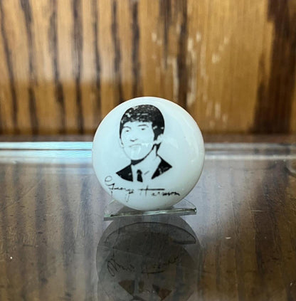 RARE Set of 4 Vintage Large White The Beatles Signature Marbles - Complete Set - Official Beatles Signature Portrait White Marbles Set