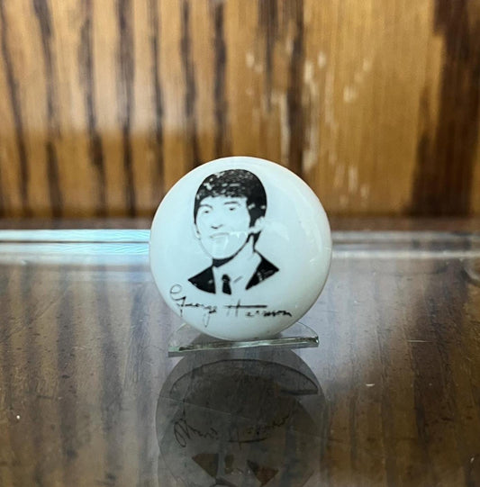 RARE Set of 4 Vintage Large White The Beatles Signature Marbles - Complete Set - Official Beatles Signature Portrait White Marbles Set