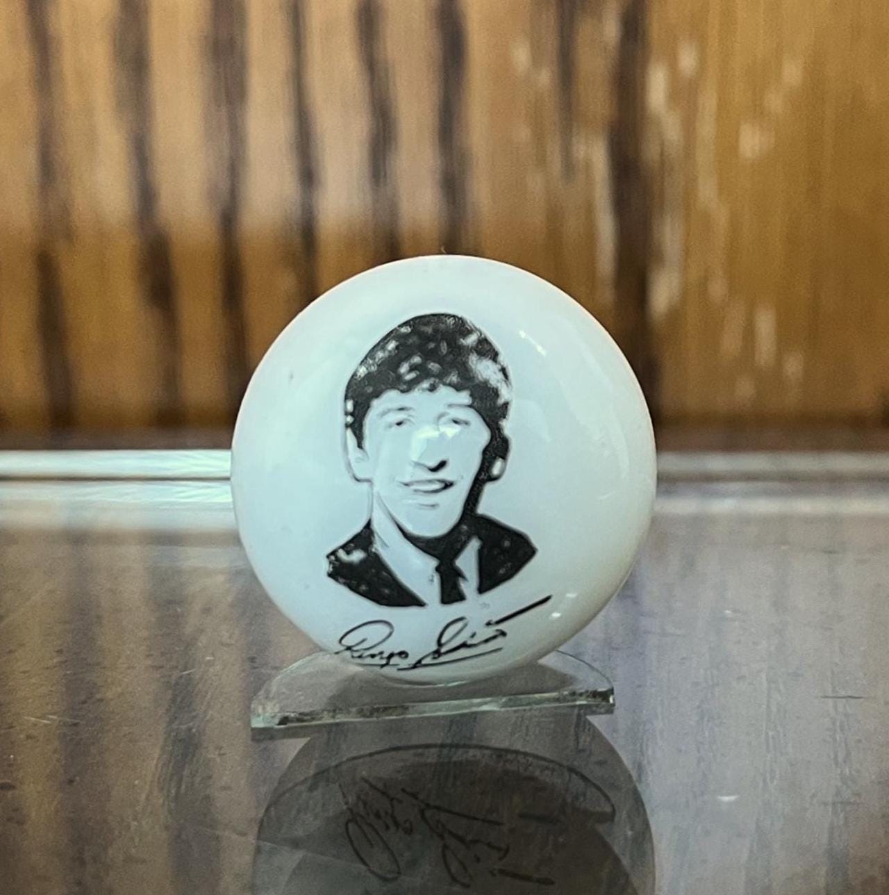 RARE Set of 4 Vintage Large White The Beatles Signature Marbles - Complete Set - Official Beatles Signature Portrait White Marbles Set