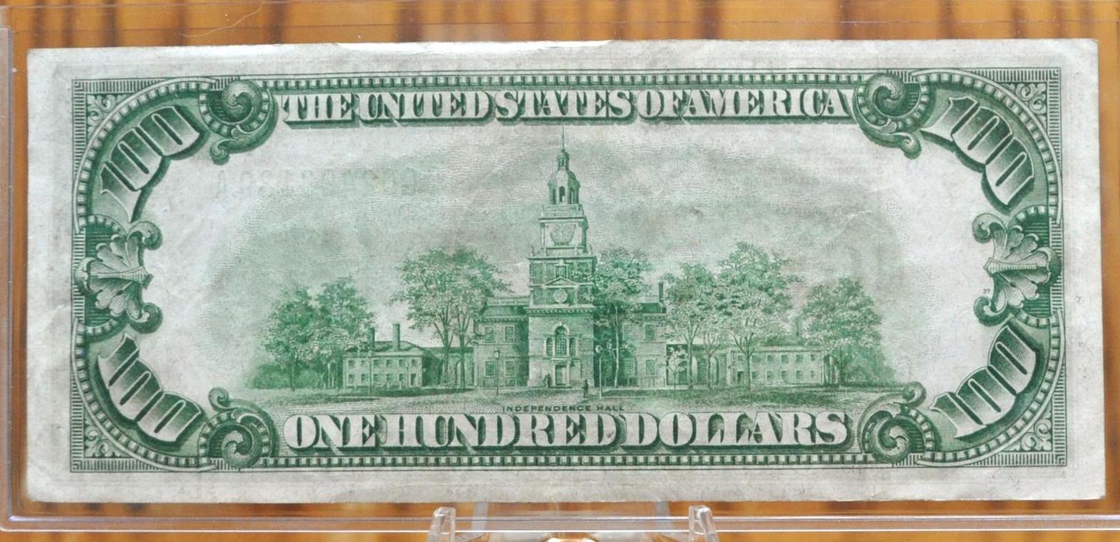 1928A Federal Reserve 100 Dollar Note - Light Green Seal - Chicago (G) - Redeemable in Gold - 1928 A One Hundred Dollar IL Note - Fr.2151-G