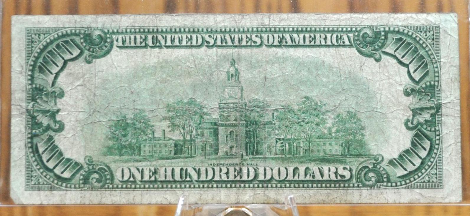 1928A Federal Reserve 100 Dollar Note - Dark Green Seal - Chicago (G) - Redeemable in Gold - 1928 A One Hundred Dollar IL Note - Fr.2151-G