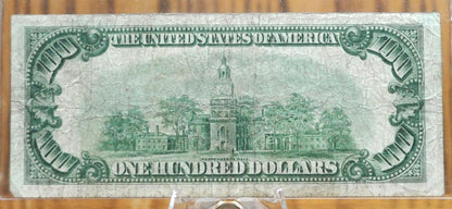 1928A Federal Reserve 100 Dollar Note - Dark Green Seal - Chicago (G) - Redeemable in Gold - 1928 A One Hundred Dollar IL Note - Fr.2151-G