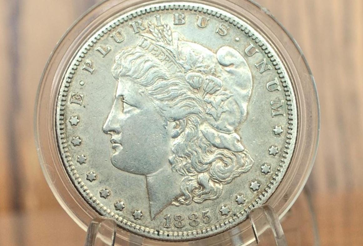 1885-S Morgan Silver Dollar - AU55 (About Uncirculated) Grade, Tough Date! - 1885 S Morgan Dollar Silver Dollar 1885S - Low Mintage Date