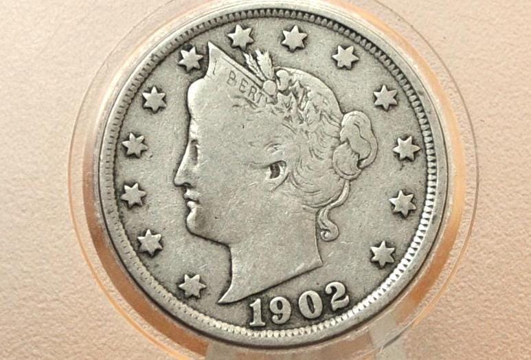 1902 Liberty Head Nickel - V Nickel - Choose by Grade / Condition - Liberty Nickel - 1902 V Nickel - 1902 Nickel