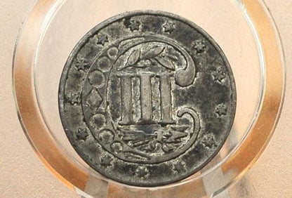 1858 Three Cent Silver US Coin, Rarer Date - AU (luster) - 1858 3 Cent Trimes Silver 3 Cent Pieces - Great Collection Coin