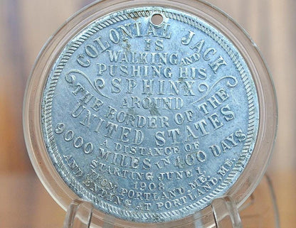 1908 Aluminum Colonial Jack Promotional Token - Great Condition - American Oddities -