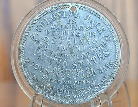 1908 Aluminum Colonial Jack Promotional Token - Great Condition - American Oddities -
