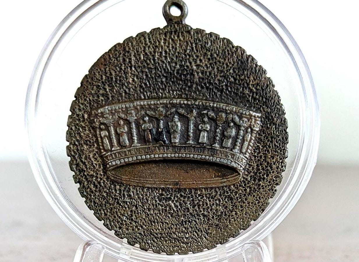 Coronation of Napoleon in Milan, Italy Medal - Iron Crown of Monza Reverse - Napoleon as King of Italy -Great Condition - Historical Medal