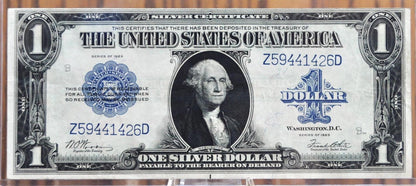 1923 Silver Certificate Horseblanket Note 1 Dollar Bill - Choose by Grade - Blue Seal - 1923 One Dollar Silver Cert - Fr.238 - Woods / White