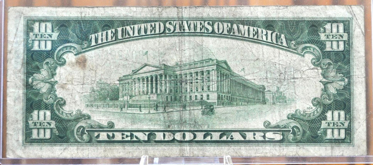 1934-A 10 Dollar North Africa Silver Certificate Yellow Seal - Choose by Grade - 1934 North Africa Ten Dollar Silver Cert 1934 Fr#2309