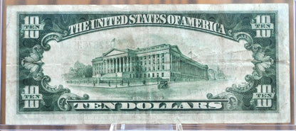 1934-A 10 Dollar North Africa Silver Certificate Yellow Seal - Choose by Grade - 1934 North Africa Ten Dollar Silver Cert 1934 Fr#2309