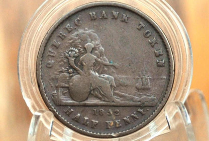 1852 Bank Token Half Penny - Great Condition - 1/2 Penny Bank Token 1852 Bank of Montreal Canadian Bank Token 1852, Low Mintage