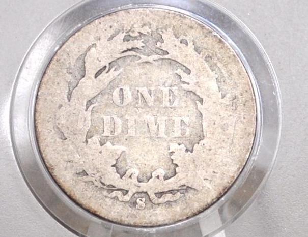 1887 Seated Liberty Dimes - VF Detail and VG+ - 1887 Silver Dime / 1887 Liberty Seated Dime - US Historic Coin - Choose by Grade -
