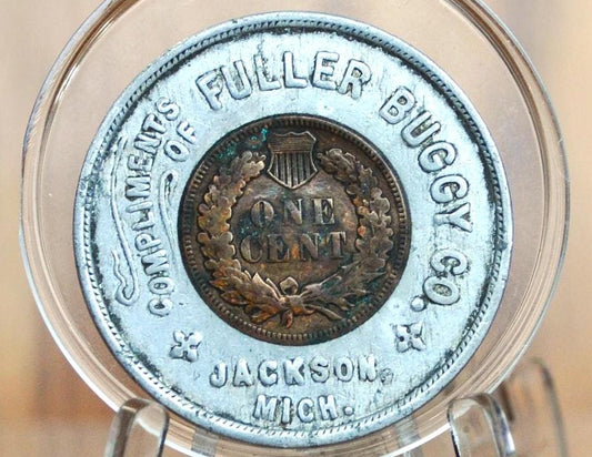 1904 St. Louis Worlds Fair Good Luck Token, Amazing Condition - Mascot Penny - I Bring Good Luck - Good Luck Charm 1904 Encased Penny