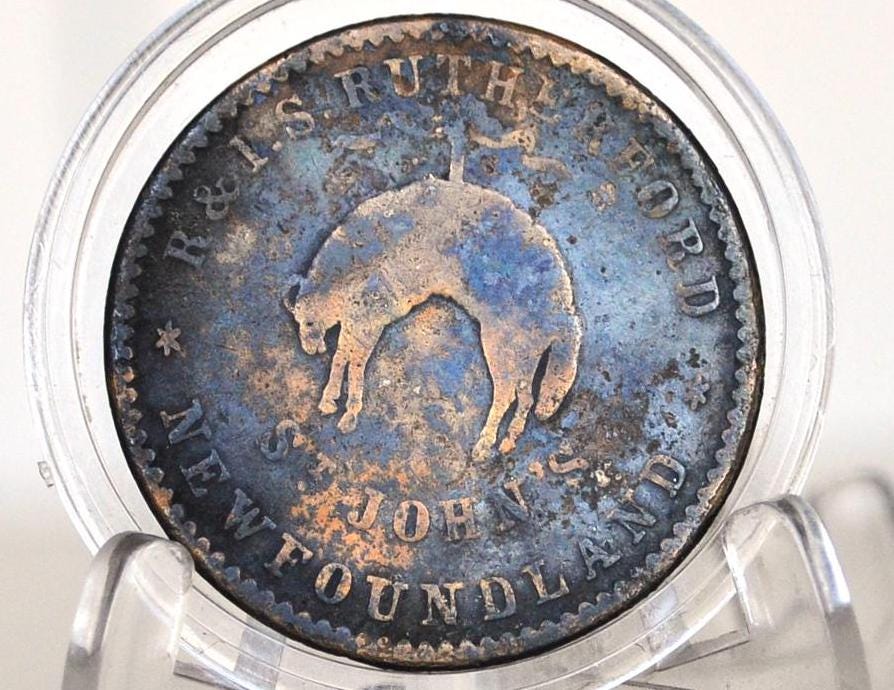 カナダ 1843年 ニューブランズウィック ハーフペニー ½ Penny Token
