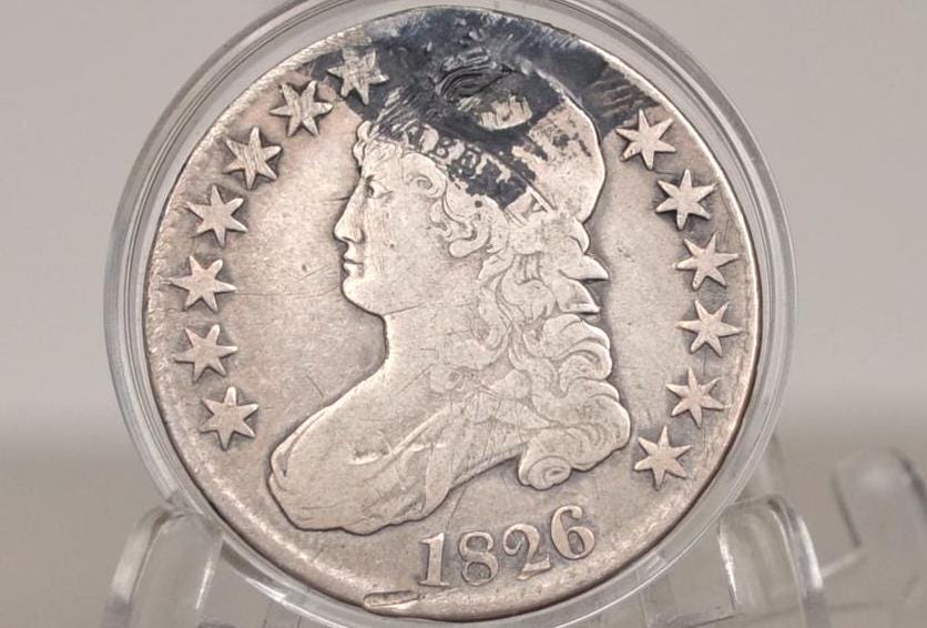 1826 Capped Bust Half Dollar - XF Detail, Damage / Paint; Affordable Price - 1826 Half Dollar US Half Dollar 1826, Rare Early Half