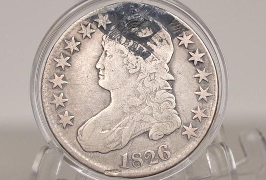 1826 Capped Bust Half Dollar - XF Detail, Damage / Paint; Affordable Price - 1826 Half Dollar US Half Dollar 1826, Rare Early Half