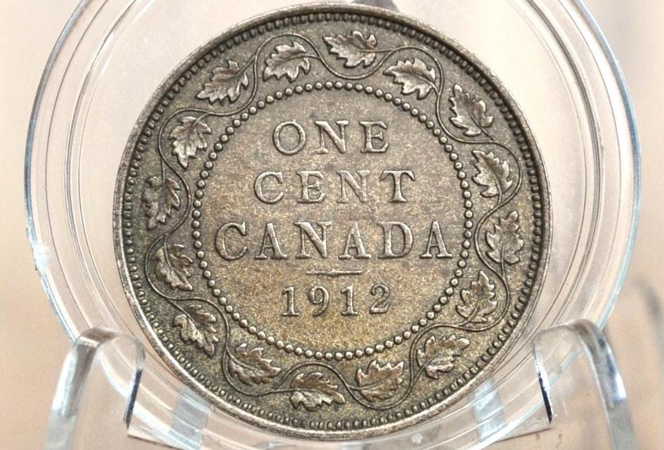 1912 Canadian Cent - Chose by Grade / Condition - King George V - One Cent Canada 1912 Large Cent - 1912 Canadian Penny