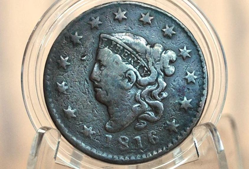 1816 Matron Head Large Cent - Choose by Condition / Grade - US Large Cent 1816 Coronet Liberty Head Cent - 1816 US Cent