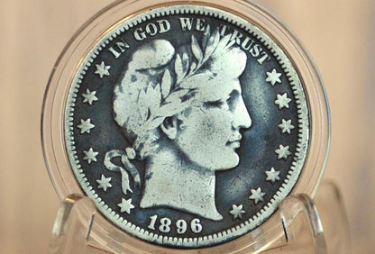 1896-O Barber Half Dollar - Fine - New Orleans Mint 1896 Half Dollar 1896 O Barber Silver Half, Semi-Key Date / Low Mintage Date!