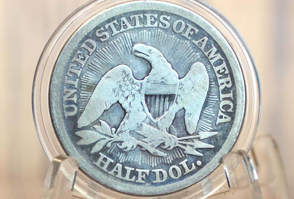 1853 Seated Liberty Half Dollar - VG - 1853 Liberty Seated Silver Half Dollar 1853 - All TreasureHunterCo. Coins are Authentic