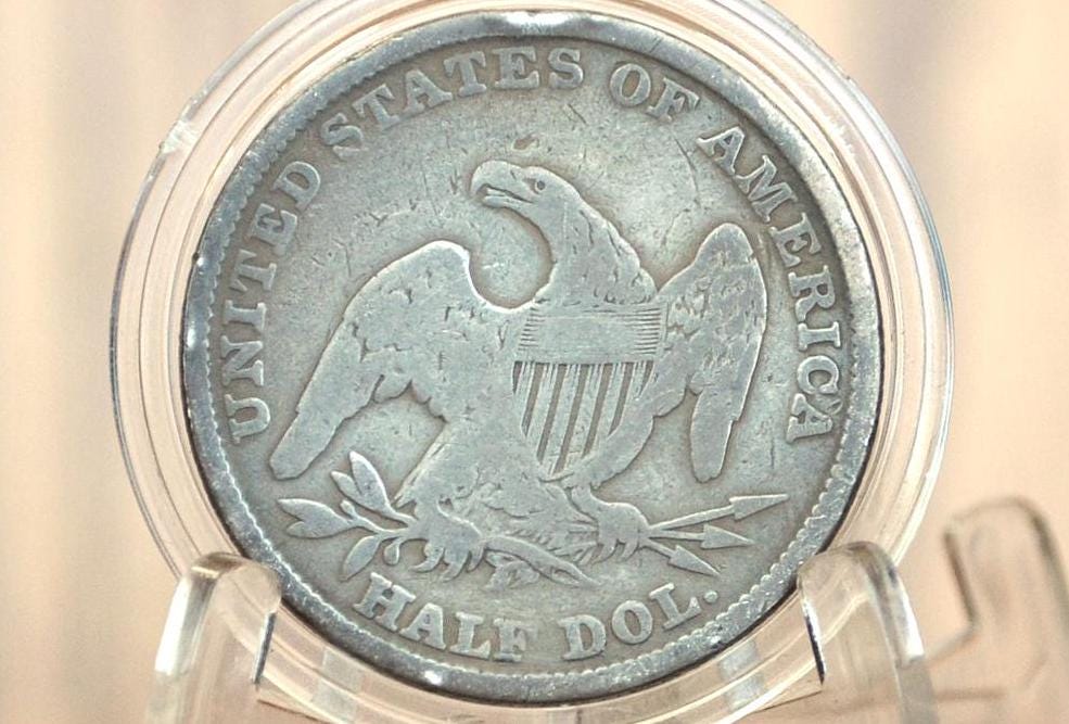 1839 Capped Bust Half Dollar - VG (Cleaned); Great Detail - 1839 Half Dollar US Half Dollar 1839 Early American Coin