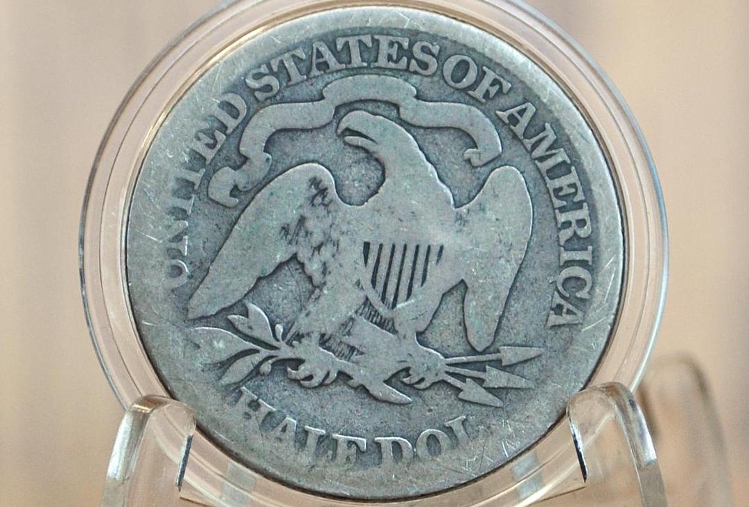 1869 Seated Liberty Half Dollar - G (Good), 1869 Liberty Seated Silver Half Dollar 1869 Mint Half - Authentic, Rarer Date!