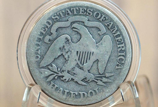 1869 Seated Liberty Half Dollar - G (Good), 1869 Liberty Seated Silver Half Dollar 1869 Mint Half - Authentic, Rarer Date!