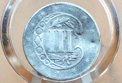 1856 Three Cent Silver US Coin - VG+ Detail, Holed - 1856 3 Cent Trimes Silver 3 Cent Piece - Great & Affordable Collection Piece