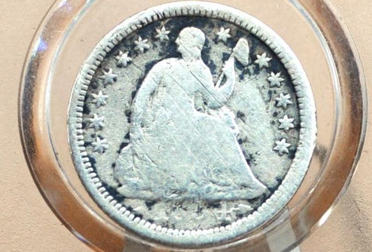 1854 Half Dime - G (Good); Great Type Coin - 1854 Seated Liberty Half Dime - Early American Coin - 1854 Silver Half Dime Liberty Seated